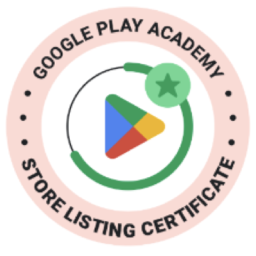 Google Play Academy Play Store Listing certification badge