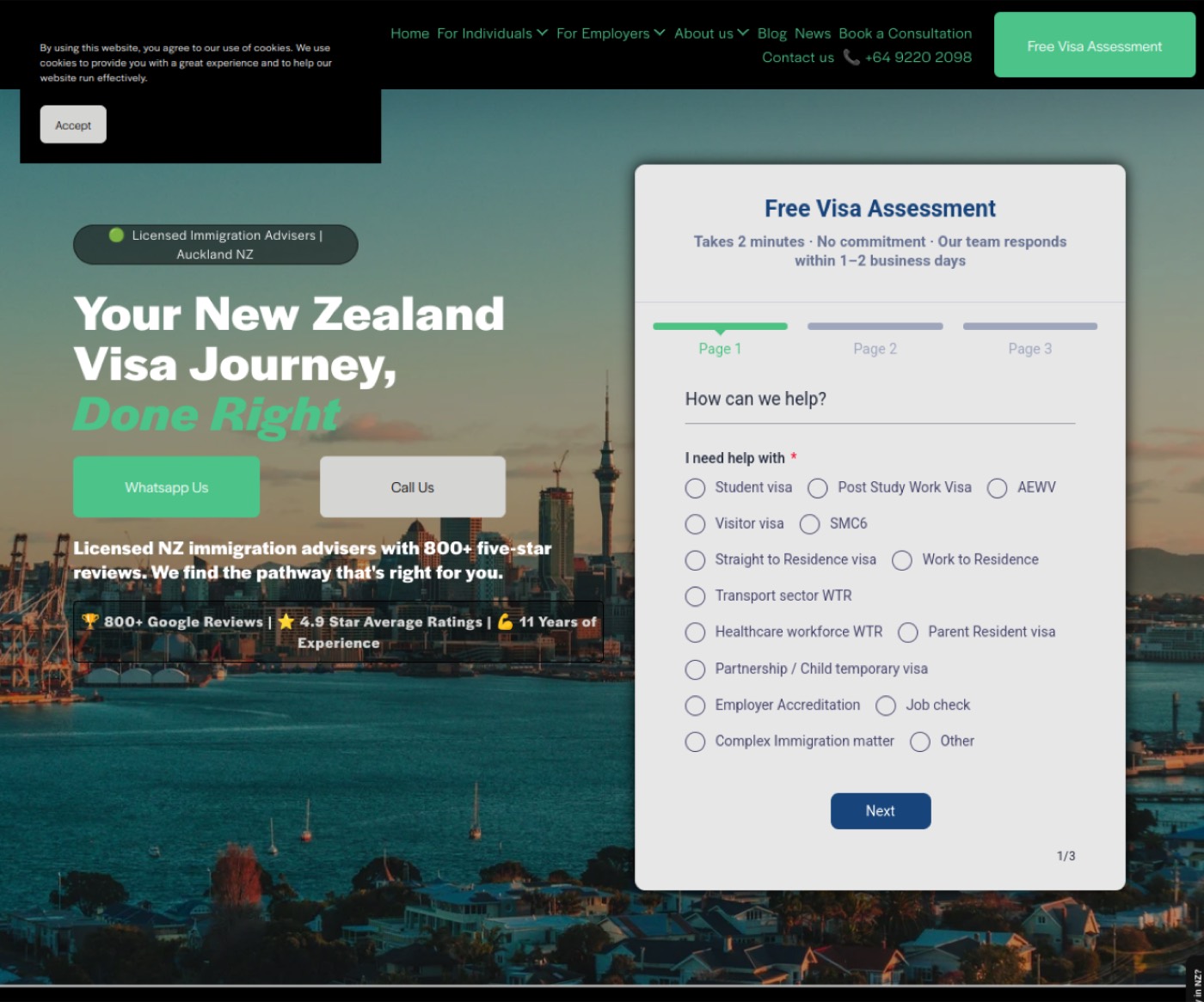 Kiwiana Immigration website
